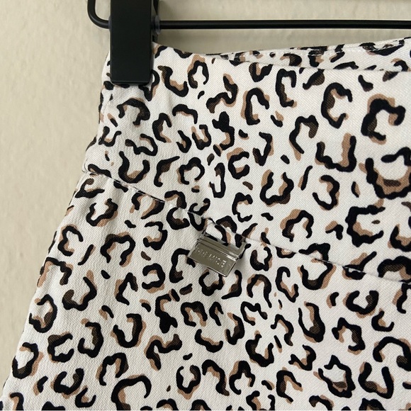 Premise Leopard Print Pull-On White Skinny Stretch Pants, Size S - Picture 5 of 5